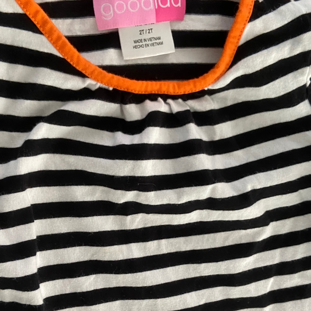 Good Lad Black and White Striped Pumpkin Dress size-2T - Picture 4 of 6